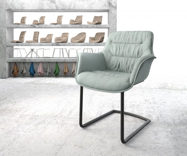 Otočná židle Kaira-Flex Stripes Mint Cantilever Round Black