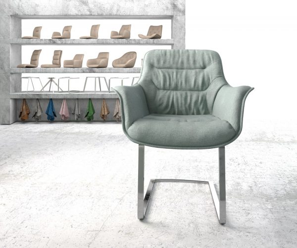 Otočná židle Kaira-Flex Stripes Mint Cantilever Flat Chrome - Image 2