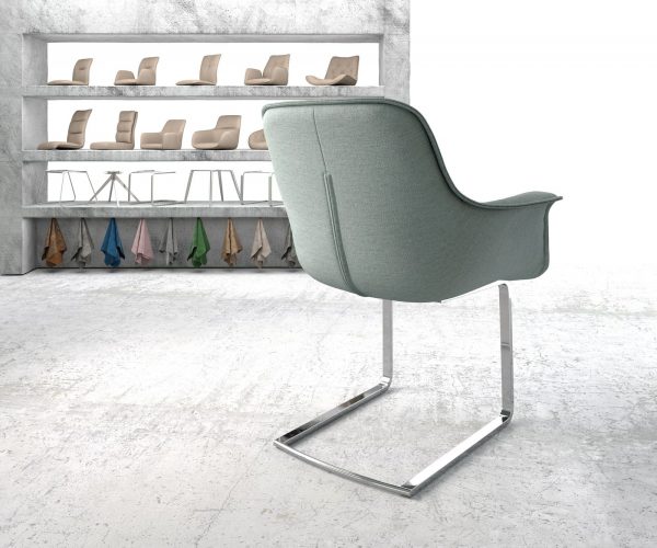 Otočná židle Kaira-Flex Stripes Mint Cantilever Flat Chrome - Image 3