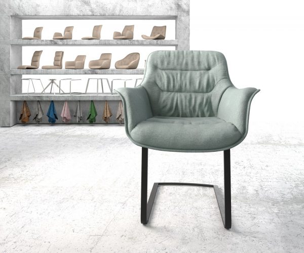 Otočná židle Kaira-Flex Stripes Mint Cantilever Flat Black - Image 2