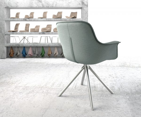 Otočná židle Kaira-Flex Stripes Mint Cross Frame Round Stainless Steel 180° Swivel - Image 3
