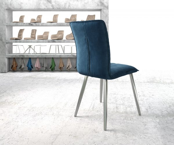 Jídelní židle Maddy-Flex Velvet Blue 4-nohá kónická nerezová ocel - Image 3