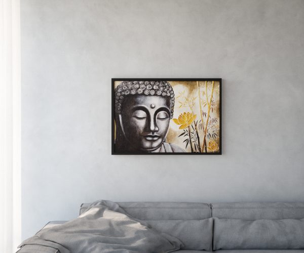 Obraz Budha 100x70 cm farebná olejomaľba na dreve