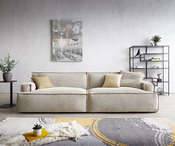 Pohovka Basit 290 x 110 cm žinylka béžová