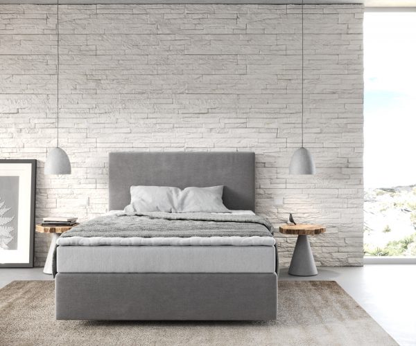 Boxspringová posteľ Dream-Well 120x200 cm z mikrovlákna sivá s matracom a topperom - Image 2