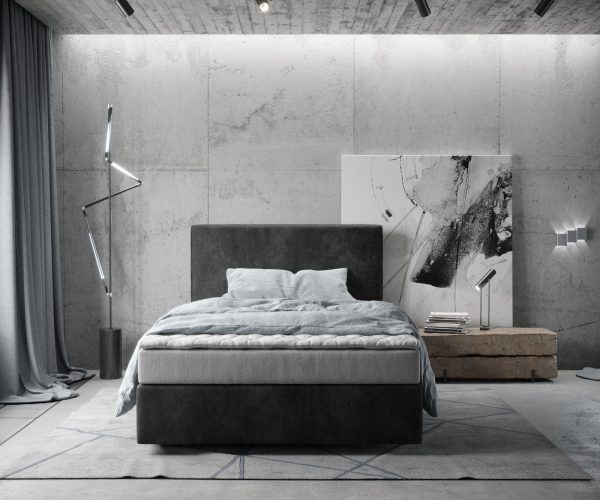 Postel Boxspring Dream-Well 120x200 cm z mikrovlákna Anthracite Vintage s matrací a topperem - Image 2