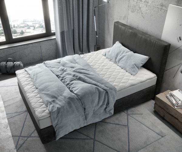 Postel Boxspring Dream-Well 120x200 cm z mikrovlákna Anthracite Vintage s matrací a topperem - Image 4