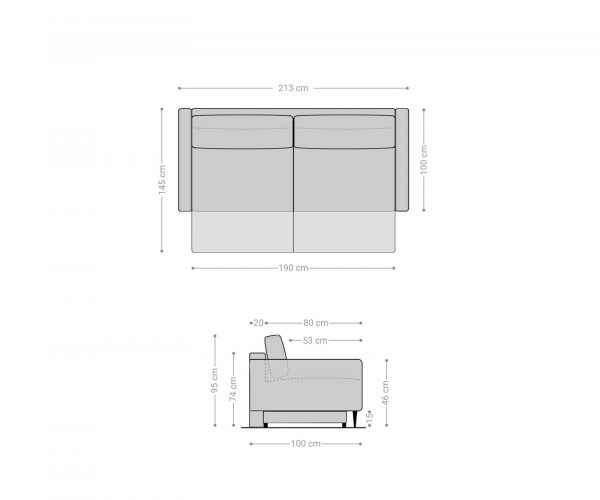 Rozkladacia pohovka Kehsa plochá látka mätová 220x100 cm - Image 7