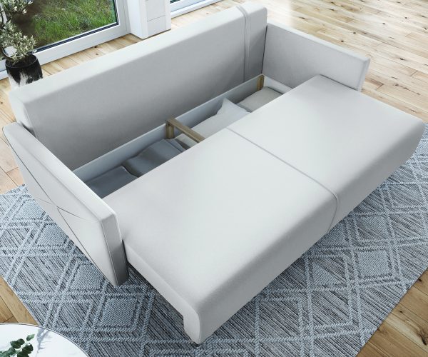 Rozkladacia pohovka Kehsa plochá látka mätová 220x100 cm - Image 5