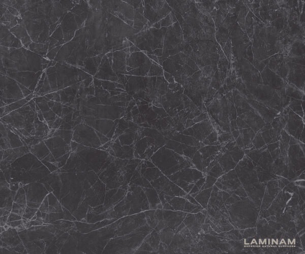 Jedálenský stôl Edge 180-220x90 cm keramika Laminam®Nero Greco antracitová stredová podstava plochá oceľ strieborná rozkladací - Image 3