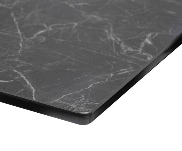 Jídelní stůl 140x90cm Laminam® Keramická Šedý Středová noha Cross Černá - Image 5
