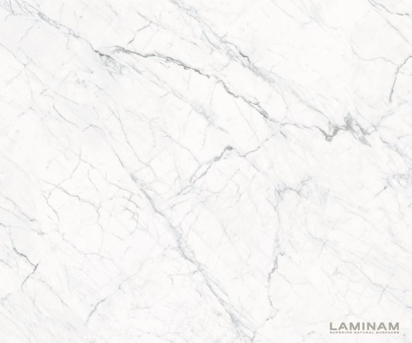 Jídelní stůl Edge 140x90 cm Laminam® keramika bílá křížová podnožová stříbrná - Image 3
