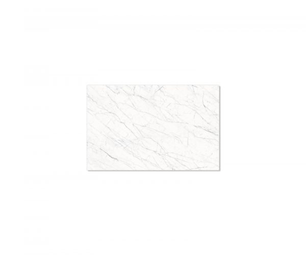 Jídelní stůl Edge 140x90 cm Laminam® keramika bílá křížová podnožová stříbrná - Image 4