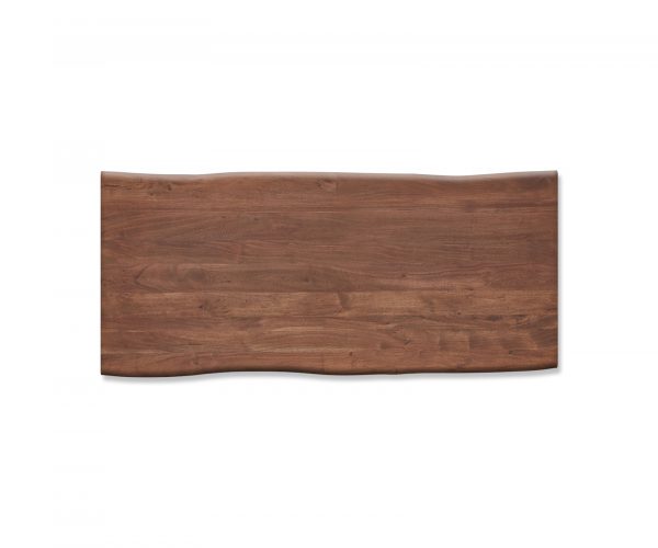 Hrana jídelního stolu 220x100cm Akácie hnědá Nerezová ocel Široká živá hrana - Image 4