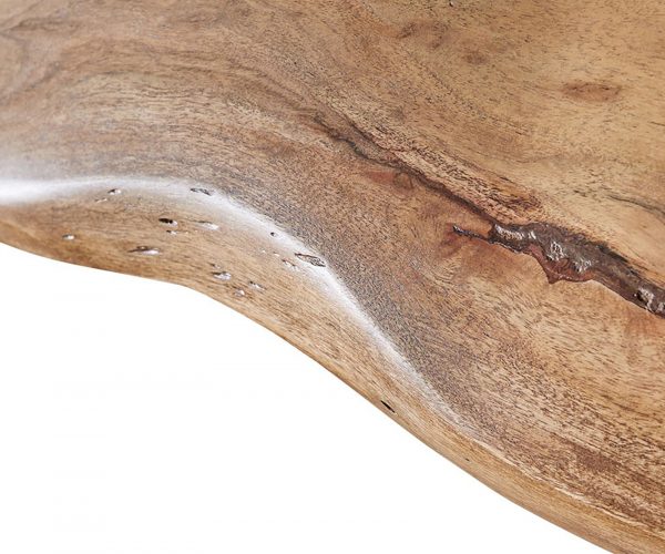 Jedálenský stôl Edge 280x100cm XL Akácia prírodná nerezová oceľ široký - Image 5