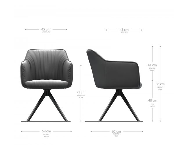 Otočná židle Elda-Flex Stripes Mint Cross Frame Edged Black 180° Swivel - Image 5