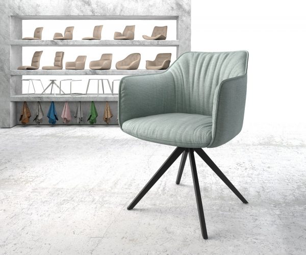 Otočná židle Elda-Flex Stripes Mint Cross Frame Edged Black 180° Swivel