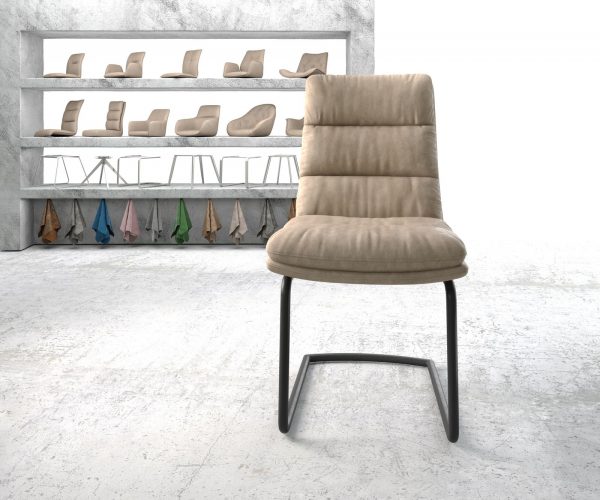 Jídelní židle Abelia-Flex Béžová Vintage Cantilever Round Černá - Image 2