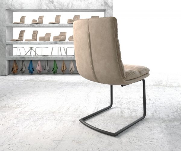 Jídelní židle Abelia-Flex Béžová Vintage Cantilever Round Černá - Image 3