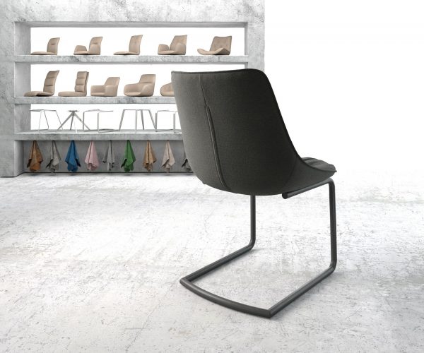 Houpací židle Elda-Flex Textured Fabric Anthracite Cantilever Round Black - Image 3