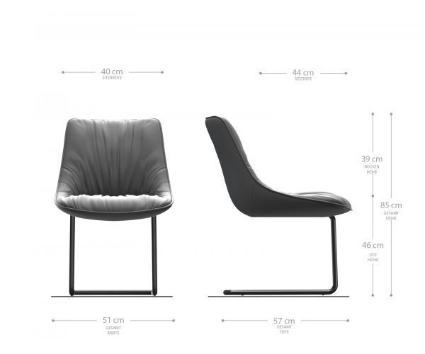 Otočná židle Elda-Flex Stripes Light Grey Cantilever Round Black - Image 5