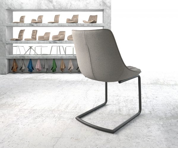 Otočná židle Elda-Flex Stripes Light Grey Cantilever Round Black - Image 3