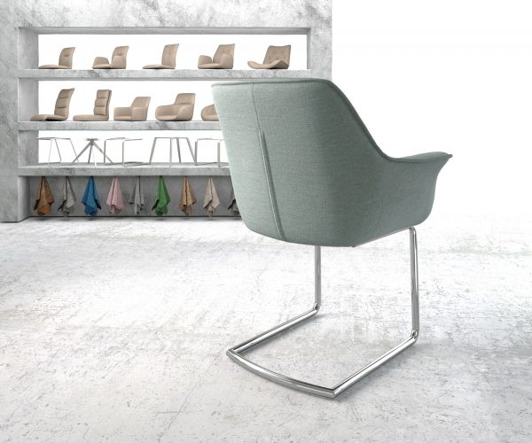 Otočná židle Keila-Flex Stripes Mint Cantilever Round Chrome - Image 3