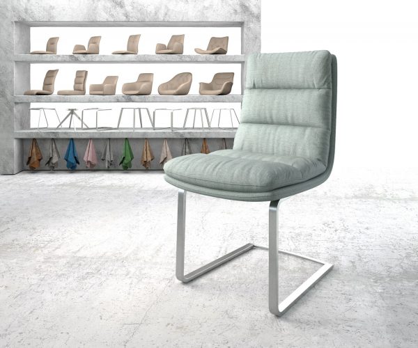 Otočná židle Abelia-Flex Stripes Mint Cantilever Flat Stainless Steel