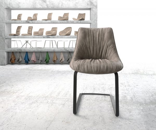 Jedálenská stolička Elda-Flex taupe vintage konzolová základňa plochá čierna - Image 2