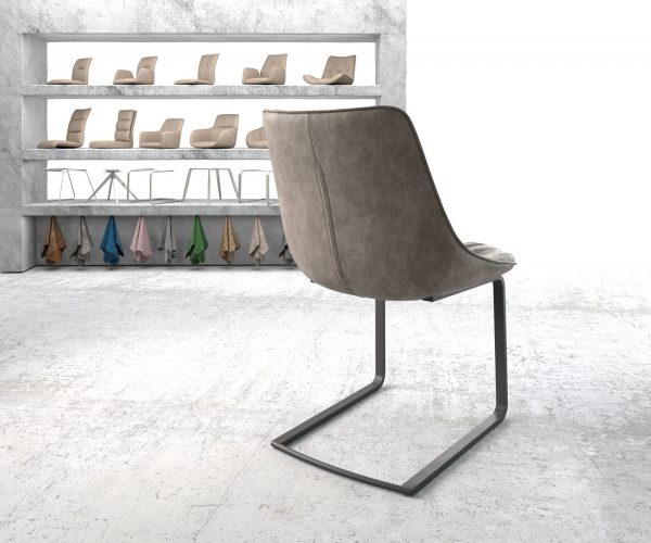 Jedálenská stolička Elda-Flex taupe vintage konzolová základňa plochá čierna - Image 3