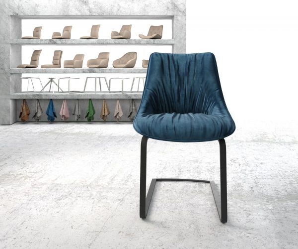 Jedálenská stolička Elda-Flex velvet blue konzolová základňa flat black - Image 2