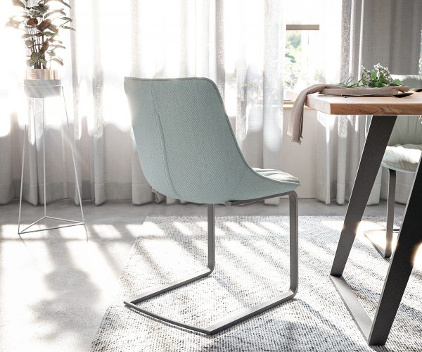 Jedálenská stolička Elda-Flex plochá látka mint konzolová základňa plochá čierna - Image 3
