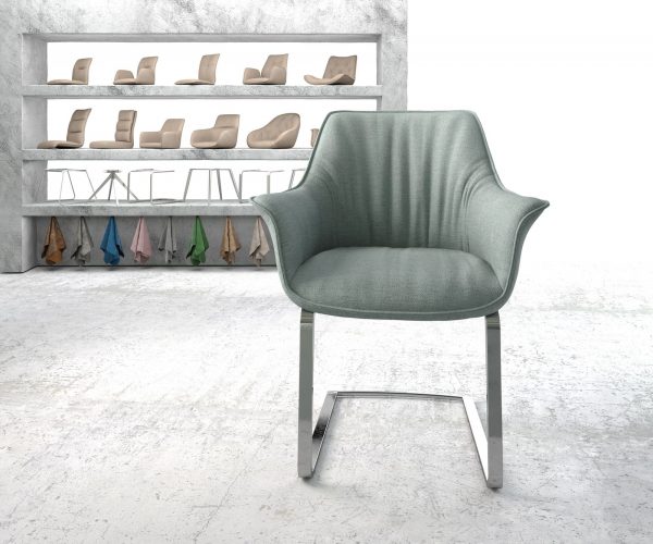 Otočná židle Keila-Flex Stripes Mint Cantilever Flat Chrome - Image 2