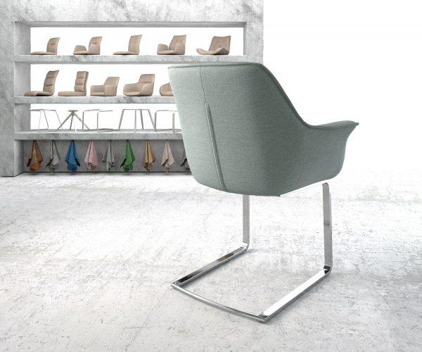 Otočná židle Keila-Flex Stripes Mint Cantilever Flat Chrome - Image 3