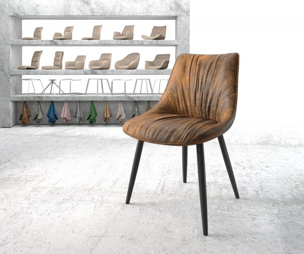 Jídelní židle Elda-Flex Brown Antique 4-nohá kónická černá