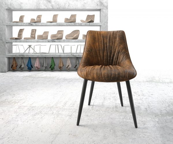 Jídelní židle Elda-Flex Brown Antique 4-nohá kónická černá - Image 2