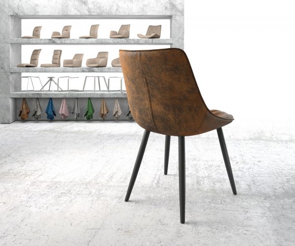 Jídelní židle Elda-Flex Brown Antique 4-nohá kónická černá - Image 3