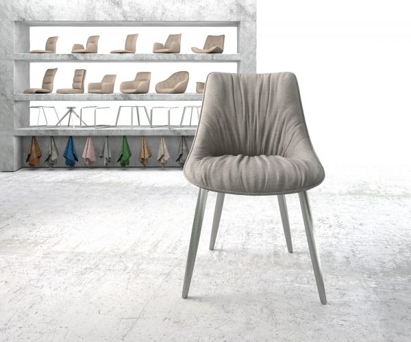 Jídelní židle Elda-Flex Stripes Light Grey 4-nohá kuželová nerezová ocel - Image 2