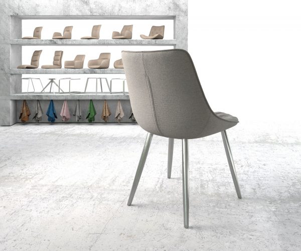 Jídelní židle Elda-Flex Stripes Light Grey 4-nohá kuželová nerezová ocel - Image 3