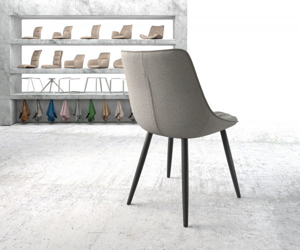 Jídelní židle Elda-Flex Stripes Light Grey 4-nohá kónická černá - Image 3