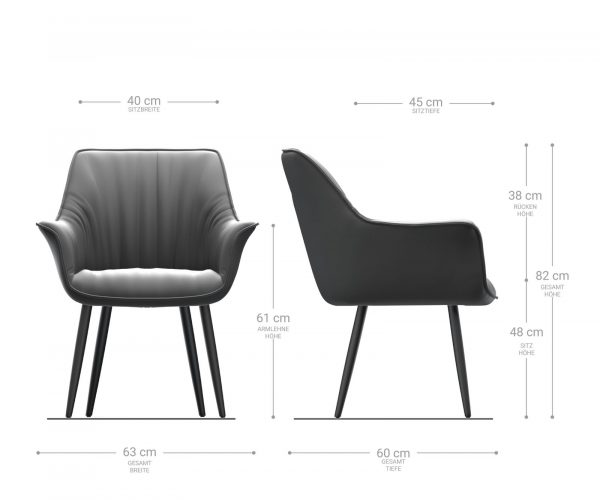 Jedálenská stolička Keila-Flex s podrúčkami béžová vintage kužeľovitá podnož čierna - Image 5