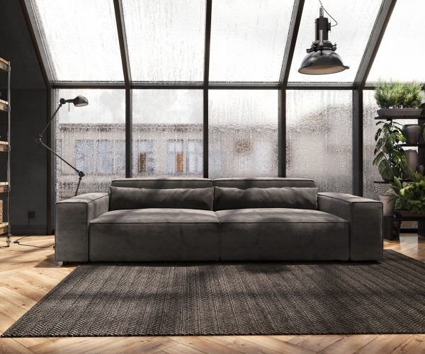 Veľká pohovka Sirpio XL 270x125 cm z mikrovlákna khaki hnedá - Image 2