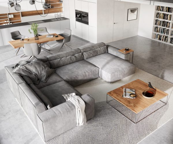 Pohovka v tvare U Sirpio XL 360x260 cm mikrovlákno taupe variabilné ležadlo - Image 4