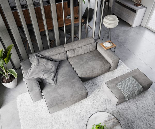 Rohová sedacia súprava Sirpio XL 270x170 cm mikrovlákno taupe reamers variabilná s podnožkou - Image 4