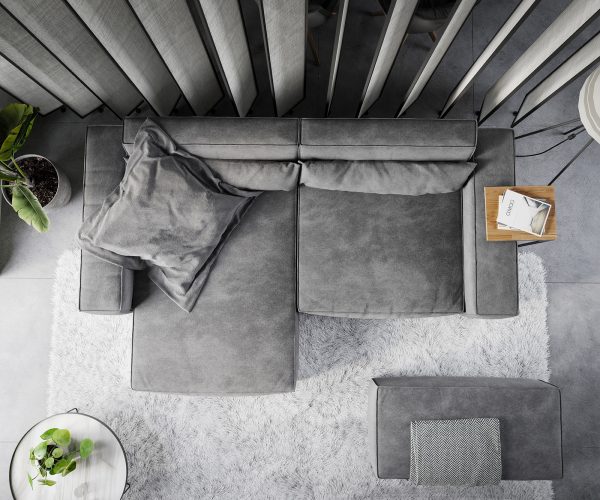 Rohová sedacia súprava Sirpio XL 270x170 cm mikrovlákno taupe reamers variabilná s podnožkou - Image 6