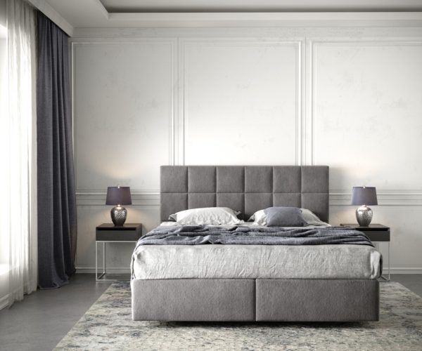 Boxspringová posteľ Dream-Fine 160x200 cm z mikrovlákna taupe s matracom a topperom - Image 2