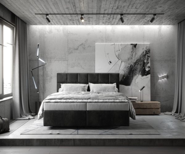 Boxspringová posteľ Dream-Fine 160x200 cm z mikrovlákna antracit vintage s matracom a topperom - Image 2