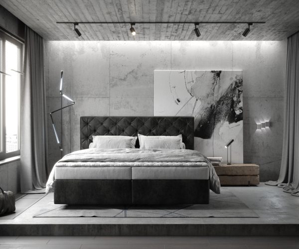Boxspringová posteľ Dream-Great 180x200 cm z mikrovlákna antracit vintage s matracom a topperom - Image 2