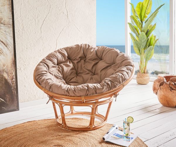 Kreslo Papasan Honey 115x64 cm sivý ratan