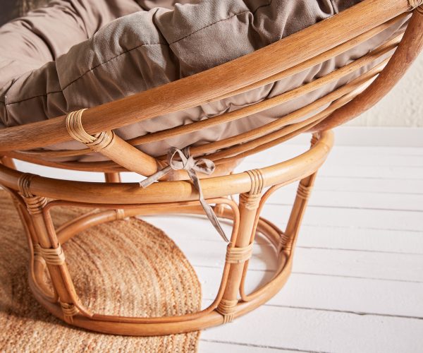 Kreslo Papasan Honey 115x64 cm sivý ratan - Image 2
